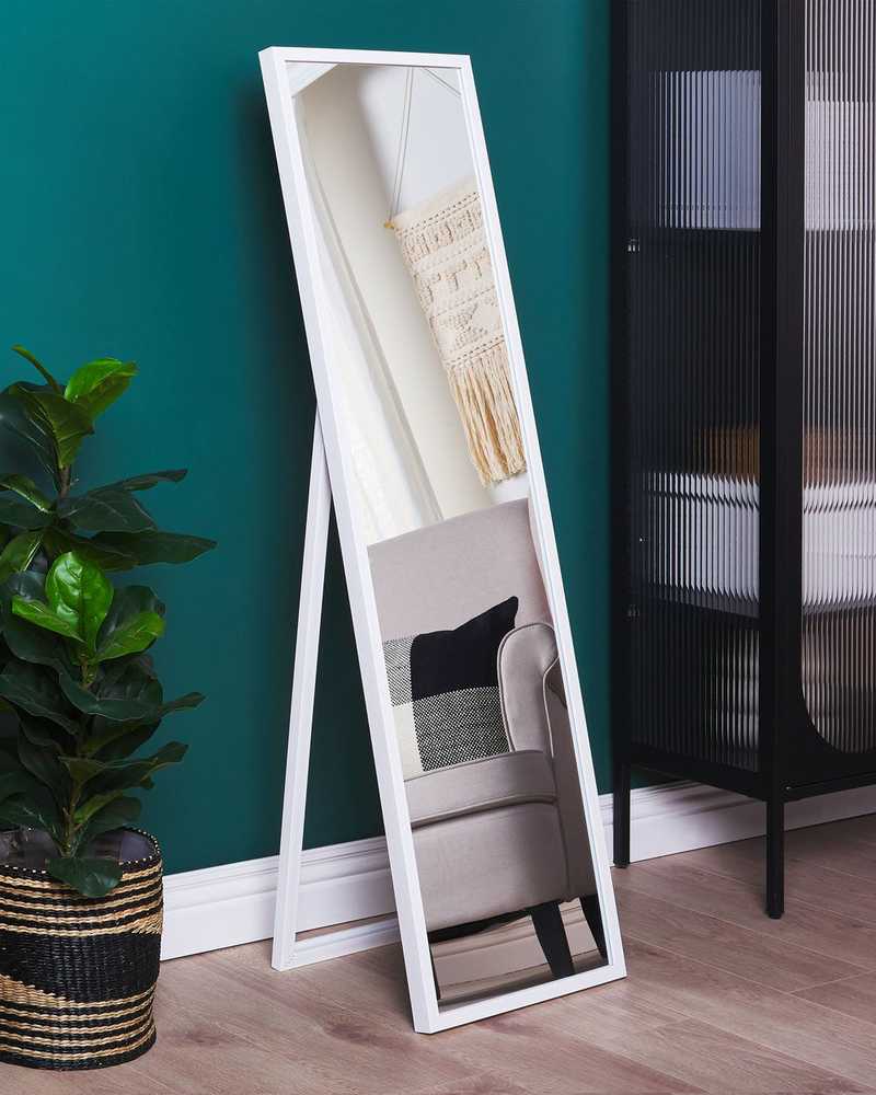 Beliani Pastatomas veidrodis TORCY 140 cm Baltas