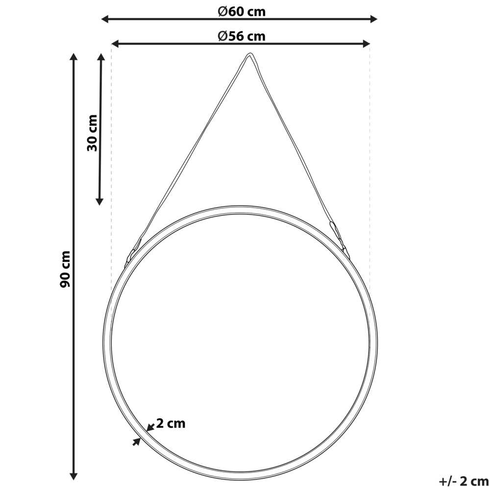 Beliani Sieninis veidrodis AUTUN 60 cm metalinis auksinis