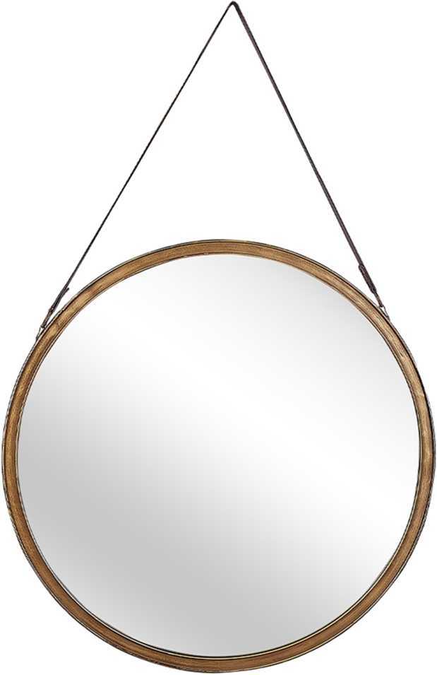 Beliani Sieninis veidrodis AUTUN 60 cm metalinis auksinis