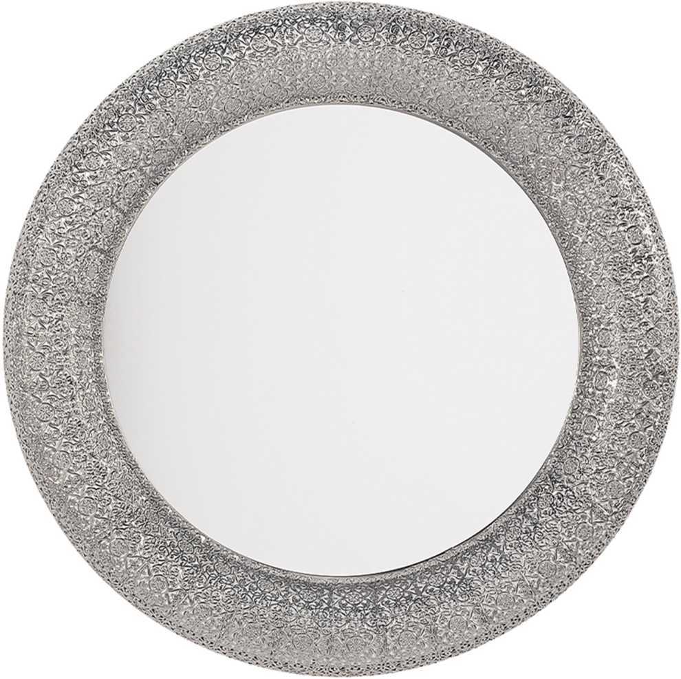 Beliani Sieninis veidrodis CHANNAY 80 cm, metalinis, sidabrinės spalvos