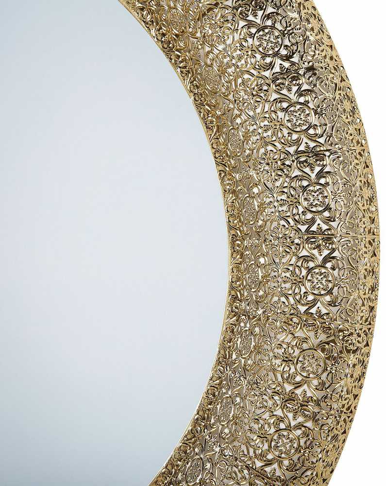 Beliani Sieninis veidrodis CHANNAY 80 cm, auksinis, metalinis