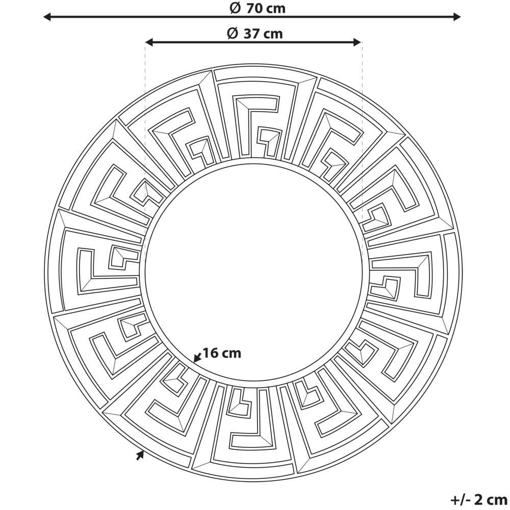 Beliani Sieninis veidrodis FLERS 70 cm Metalinis Auksinis