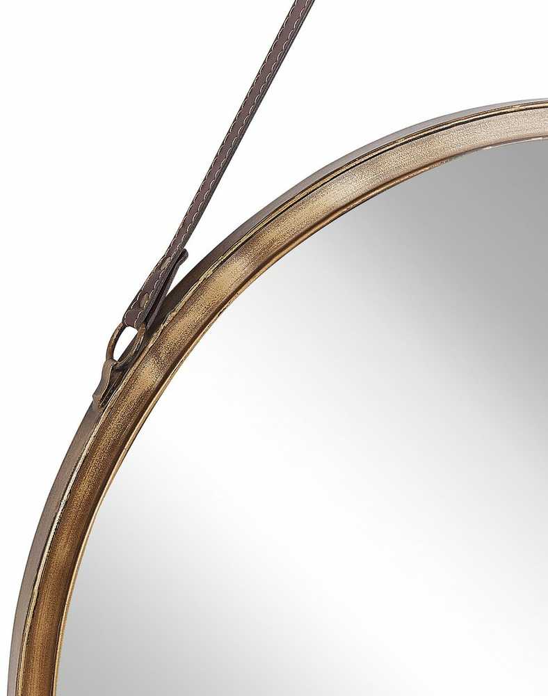 Beliani Sieninis veidrodis AUTUN 60 cm metalinis auksinis