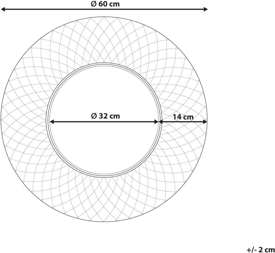 Beliani Sieninis veidrodis COMBE 60 cm metalinis auksinis