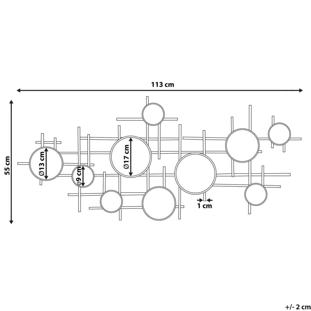 Beliani Sieninis veidrodis IBOS 113 cm 55 cm metalinis juodas