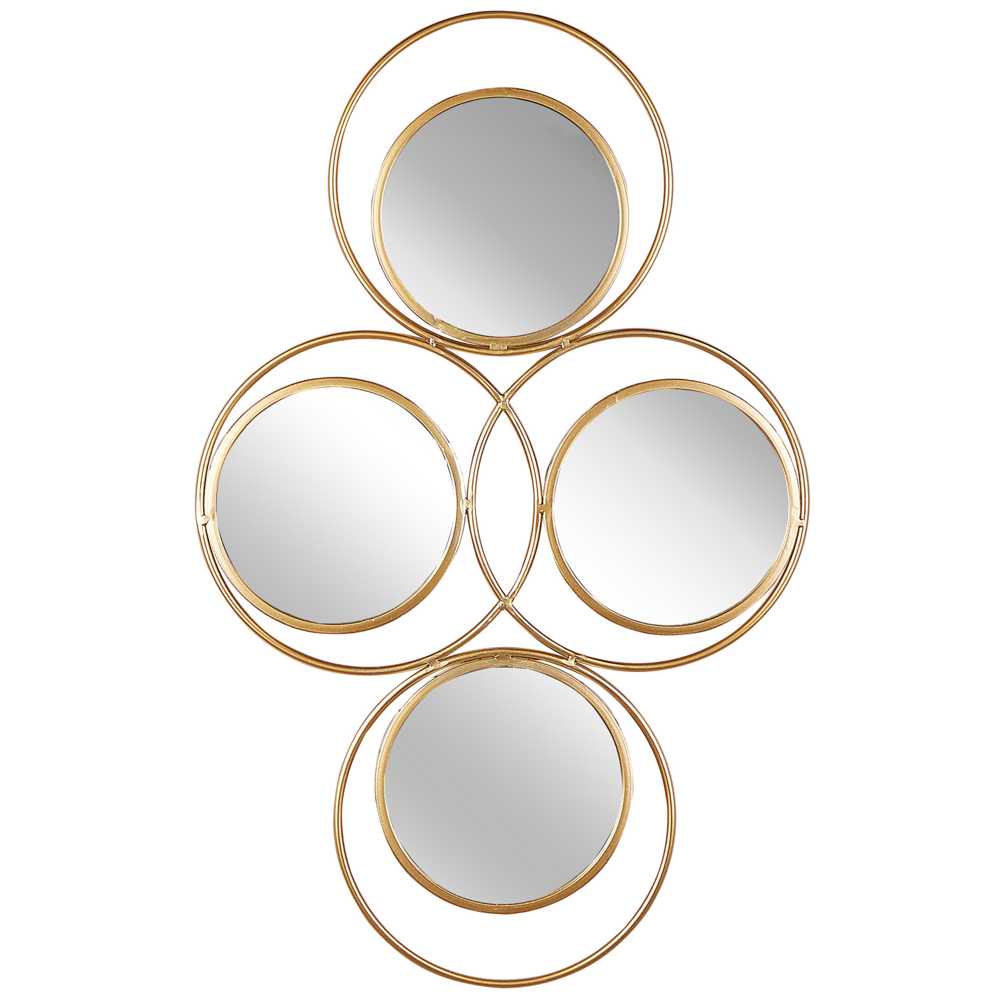 Beliani Sieninis veidrodis LESCAR 50 cm 80 cm metalinis auksinis