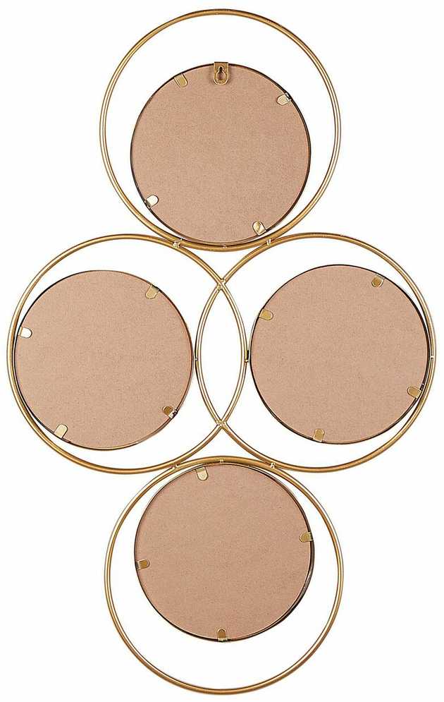 Beliani Sieninis veidrodis LESCAR 50 cm 80 cm metalinis auksinis