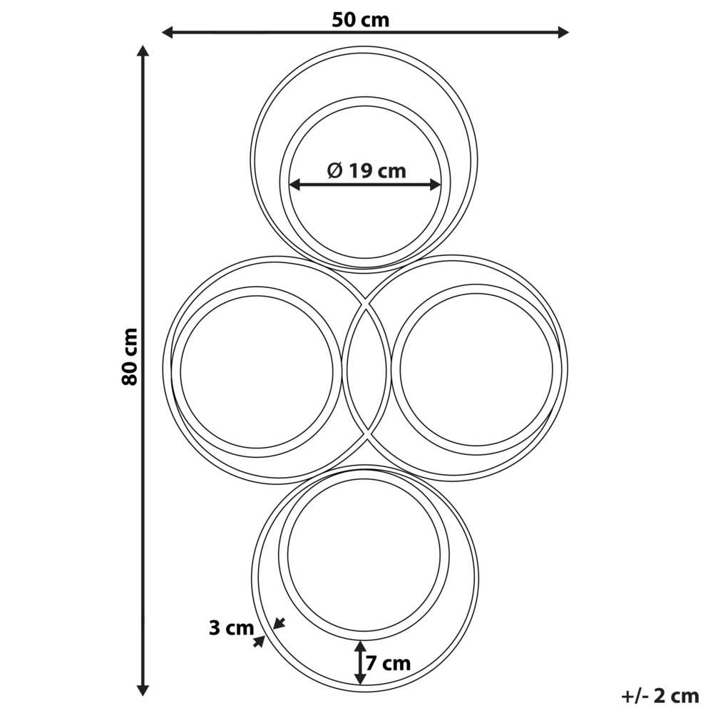 Beliani Sieninis veidrodis LESCAR 50 cm 80 cm metalinis auksinis