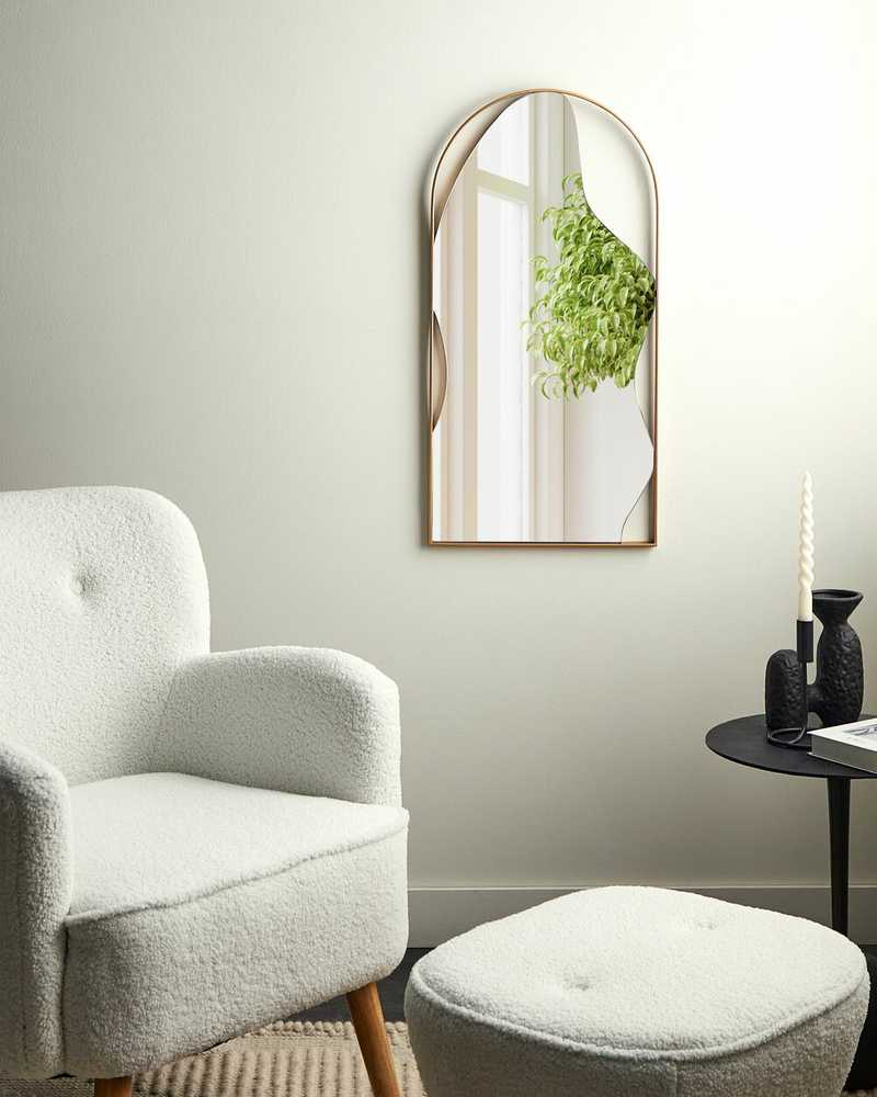 Beliani Sieninis veidrodis COLOMBIER 41 cm 81 cm metalinis auksinis