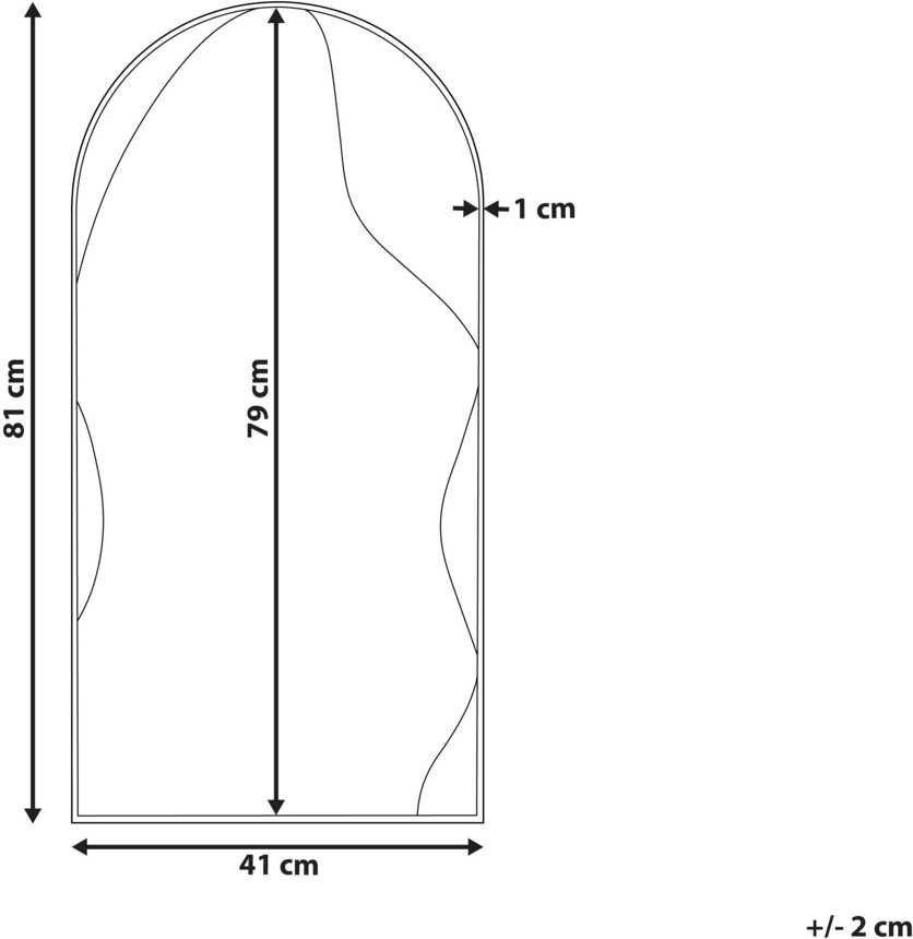 Beliani Sieninis veidrodis COLOMBIER 41 cm 81 cm metalinis auksinis