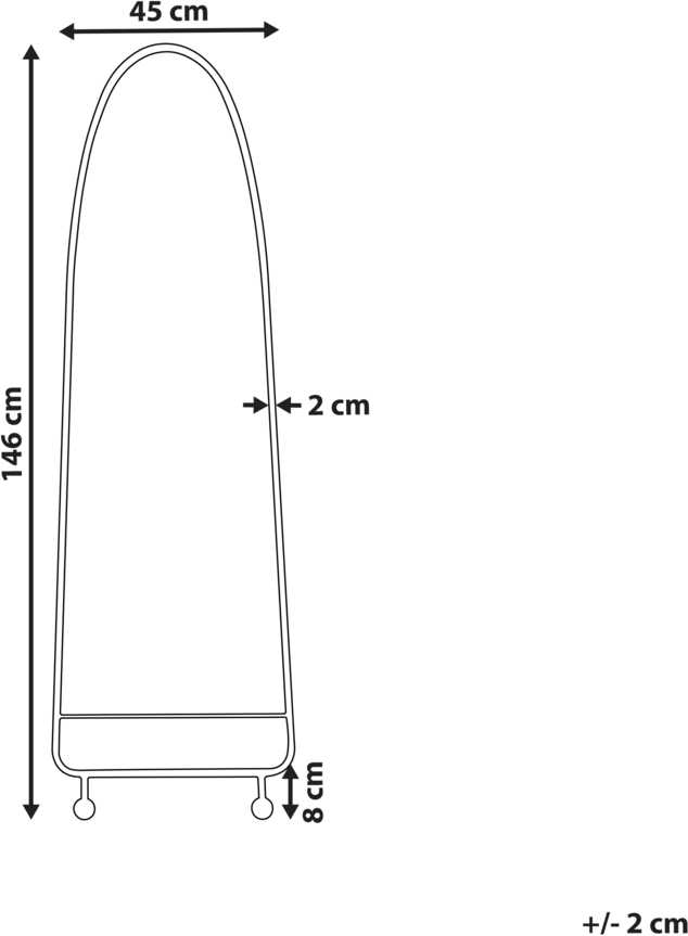 Beliani Sieninis veidrodis PARNAY 45 cm 146 cm Metallinis Alyvuogių spalvos
