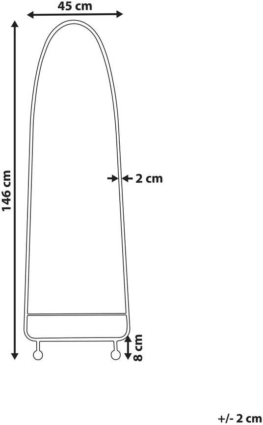 Beliani Sieninis veidrodis PARNAY 45 cm 146 cm Metallinis Alyvuogių spalvos