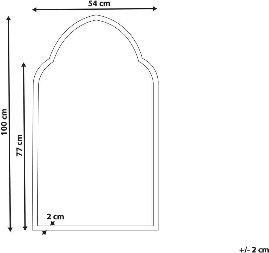 Beliani Sieninis veidrodis ACONCHI 58x100 cm metalinis auksinis