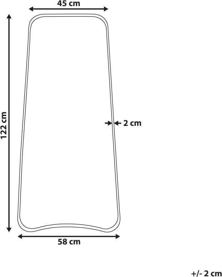 Beliani Sieninis veidrodis LEVET 58 cm 122 cm metalinis auksinis