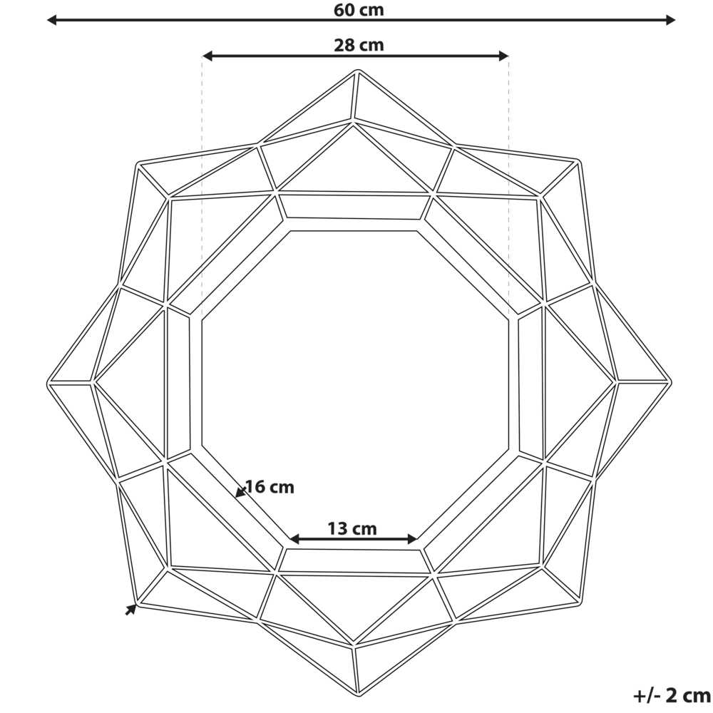 Beliani Sieninis veidrodis HILLION 60 cm metalinis auksinis