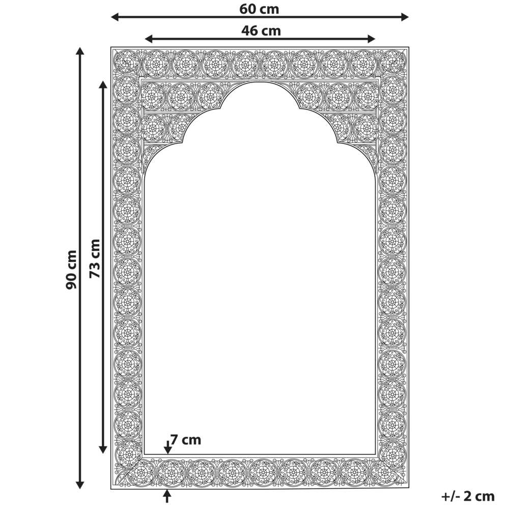 Beliani Sieninis veidrodis PALI 60 cm 90 cm metalinis auksinis