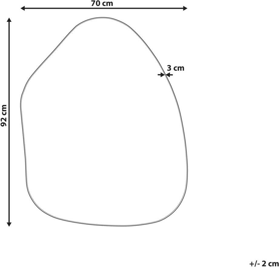 Beliani Sieninis veidrodis PUTEAUX 70 cm 92 cm metalinis juodas