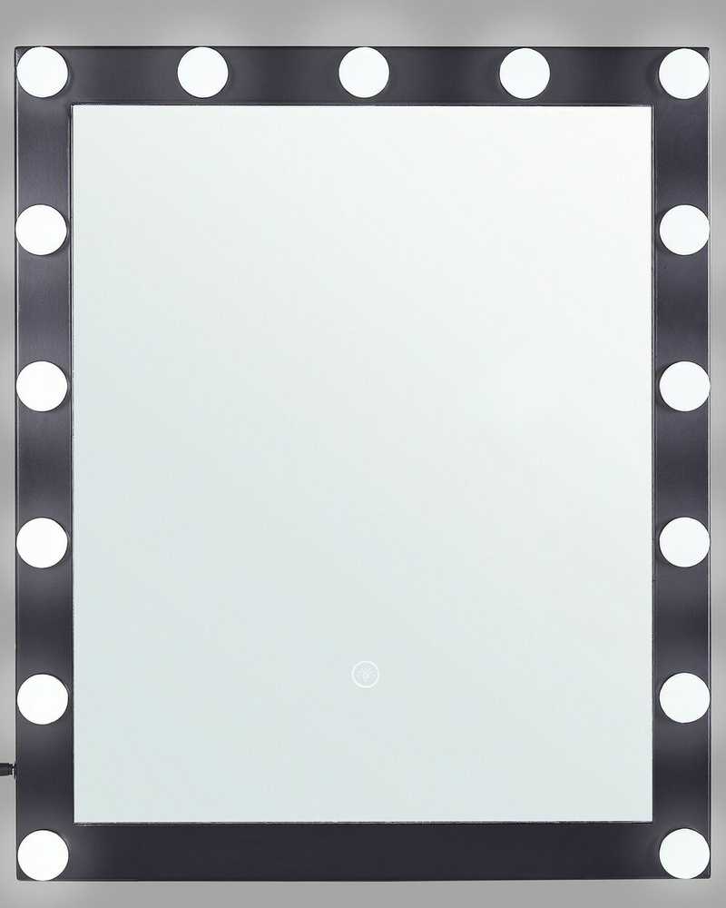 Beliani Vonios veidrodis su LED apšvietimu ODENAS 50 x 60 cm, juodas