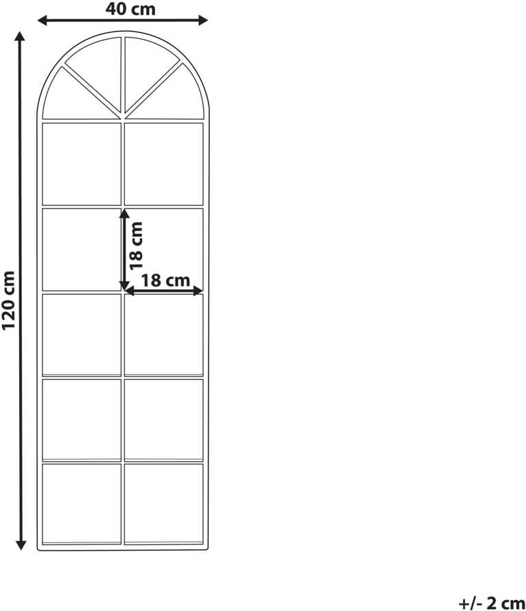 Beliani Sieninis veidrodis BROUAGE 40 cm 120 cm metalinis juodas