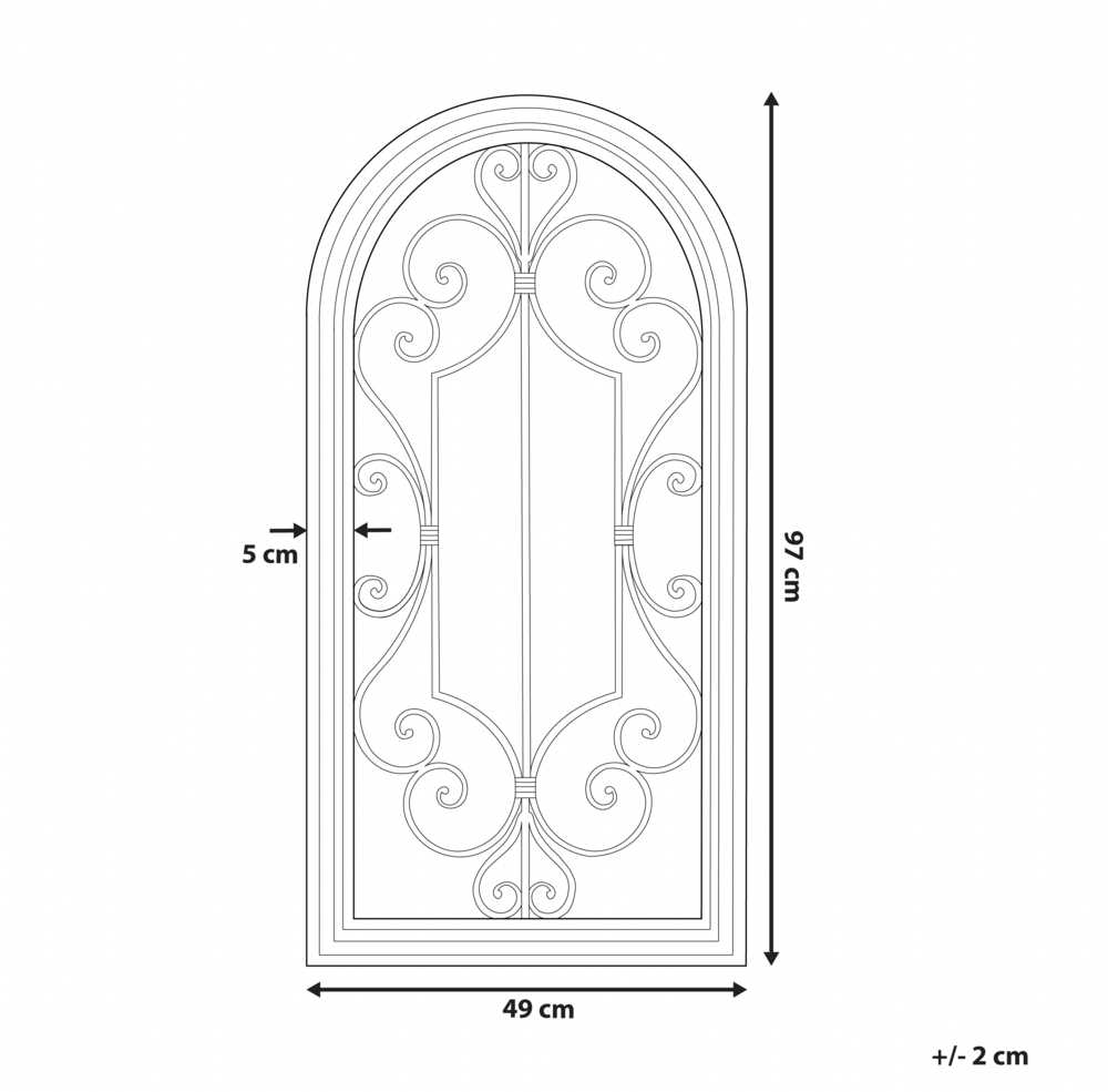 Beliani Sieninis veidrodis CAMPEL 49 cm 97 cm metalinis, kreminės spalvos
