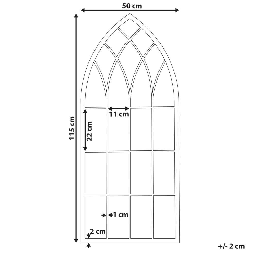 Beliani Sieninis veidrodis CASSEL 50 cm 115 cm metalinis šviesiai pilkas