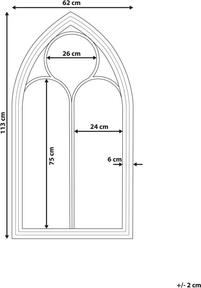 Beliani Sieninis veidrodis TRELLY 62 cm 113 cm metalinis juodas