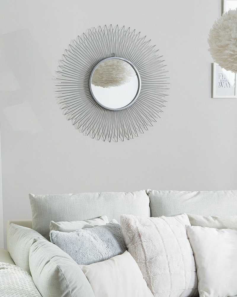 Beliani Sieninis veidrodis CILLY 80 cm 80 cm metalinis sidabrinis