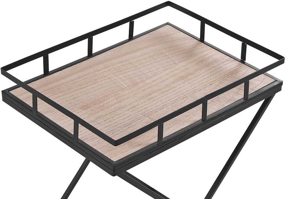 Beliani Virtuvinis vežimėlis LEOTI, metalinis, juodas