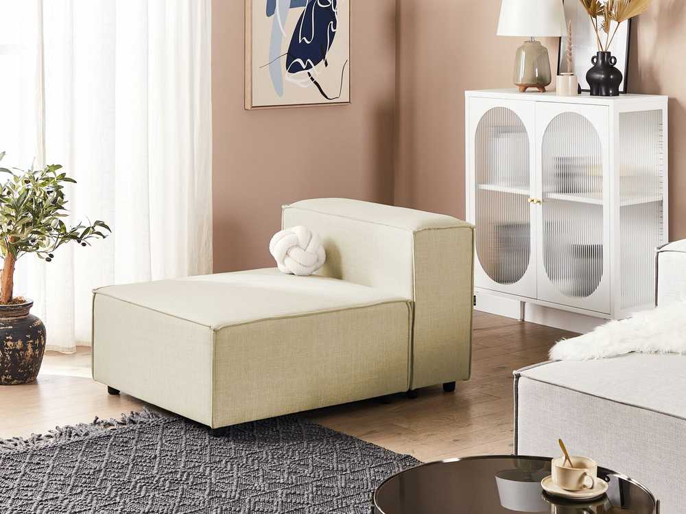 Sofa Beliani Vienvietis modulis APRICA smėlio spalvos iš dirbtinio lino