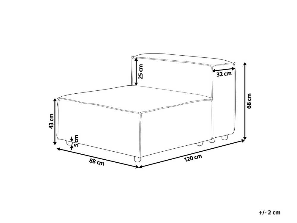Sofa Beliani Vienvietis modulis APRICA smėlio spalvos iš dirbtinio lino