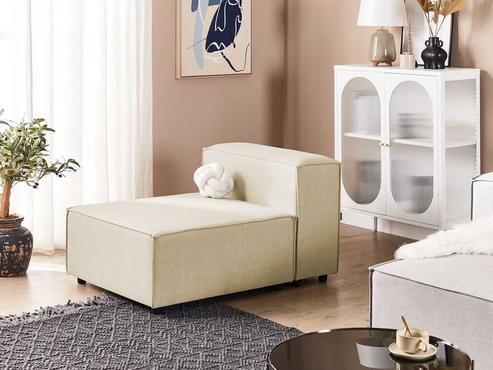 Sofa Beliani Vienvietis modulis APRICA smėlio spalvos iš dirbtinio lino