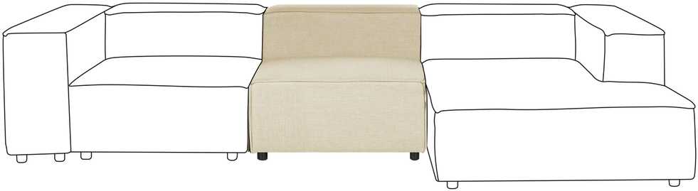 Sofa Beliani Vienvietis modulis APRICA smėlio spalvos iš dirbtinio lino