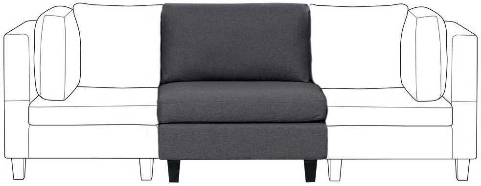 Sofa Beliani Vienvietis modulis UNSTAD, tamsiai pilkas