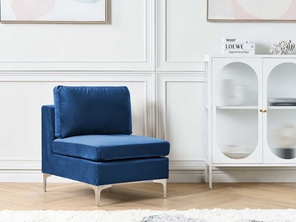 Sofa Beliani Vienvietis modulis EVJA tamsiai mėlynas veliūras