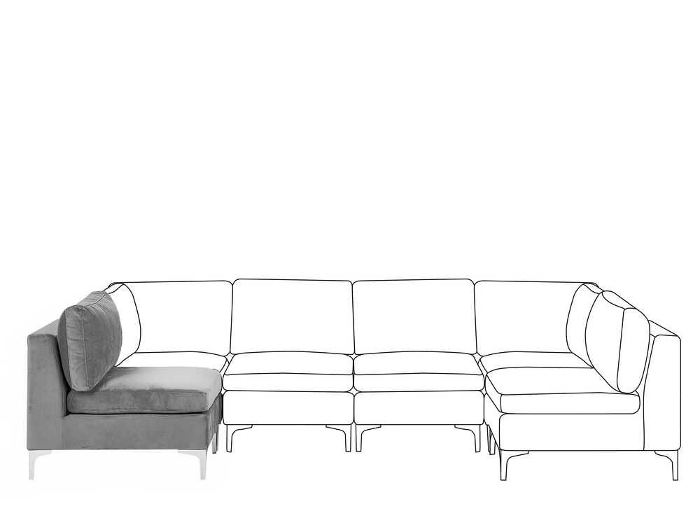 Sofa Beliani EVJA vienvietis modulis, pilkas veliūras