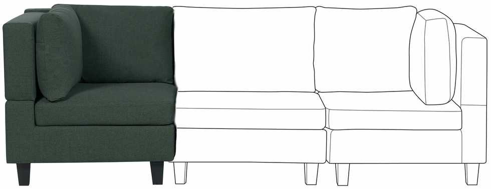 Sofa Beliani Kampinis modulis UNSTAD tamsiai žalias