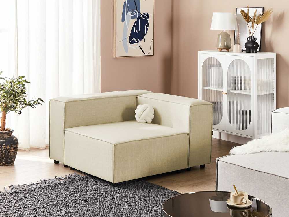 Sofa Beliani Kampinis modulis APRICA smėlio spalvos sintetinis linas