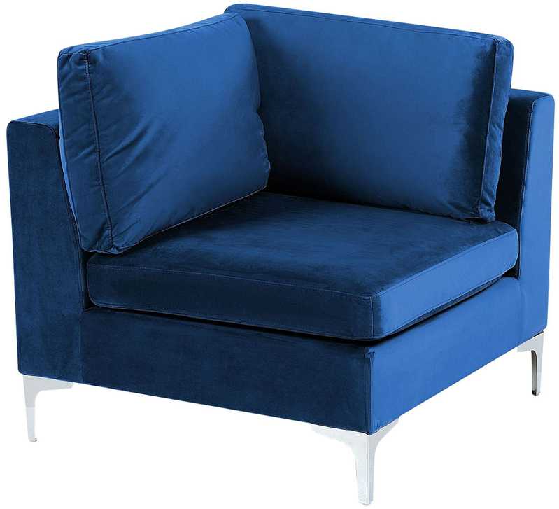 Sofa Beliani Kampinis modulis EVJA tamsiai mėlynas veliūras