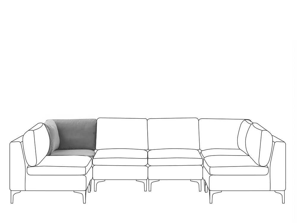 Sofa Beliani Kampinis modulis EVJA, pilkas veliūras