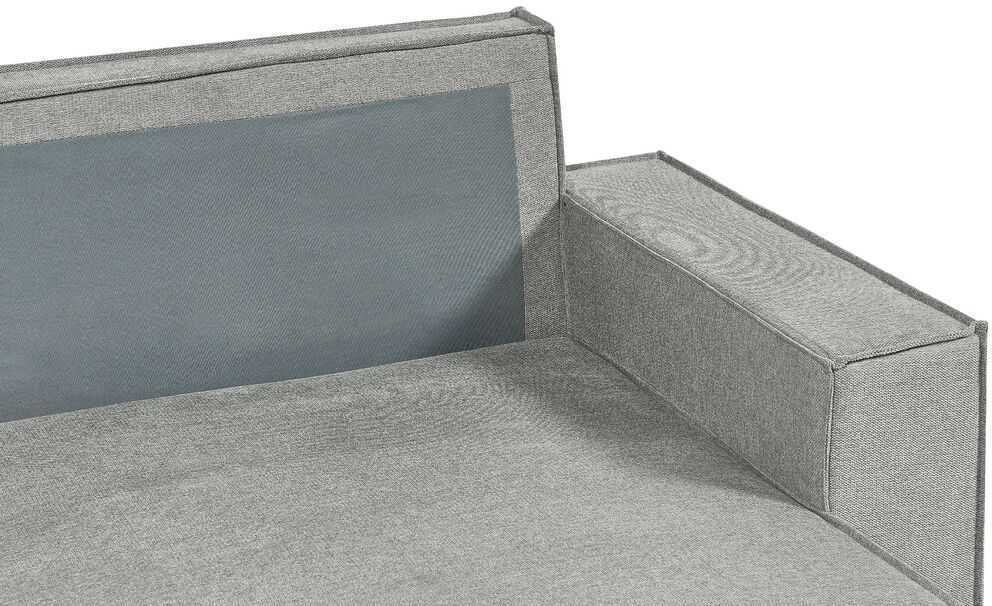 Beliani Išskleidžiama 3 vietų kampinė sofa KARILA, pilka, su daiktadėže, kairinė