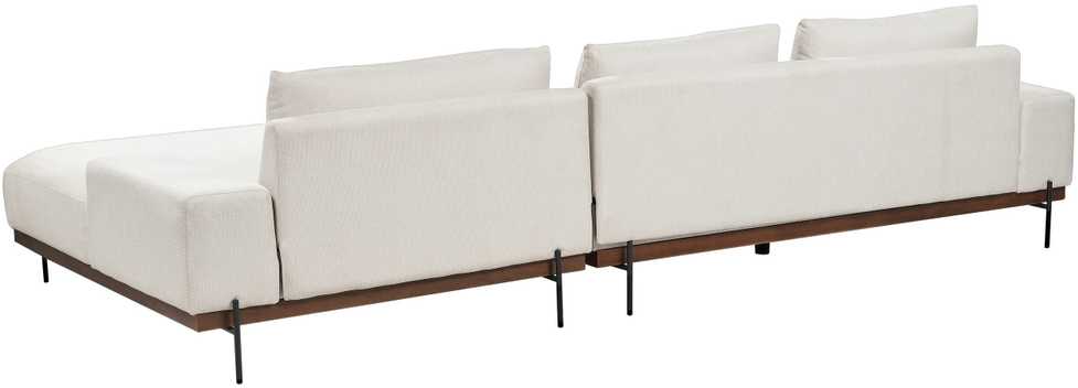 Beliani Kampinė sofa 4 asmenims MARIFERD šviesiai smėlio spalvos kairinė