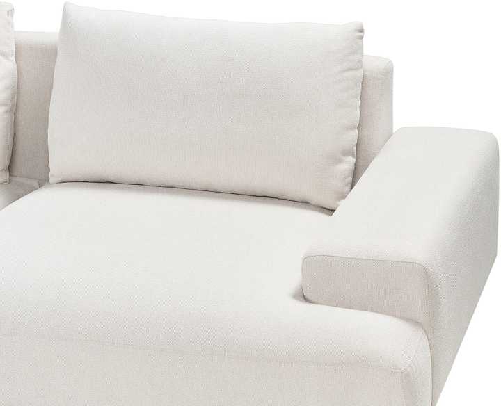 Beliani Kampinė sofa 4 asmenims MARIFERD šviesiai smėlio spalvos kairinė