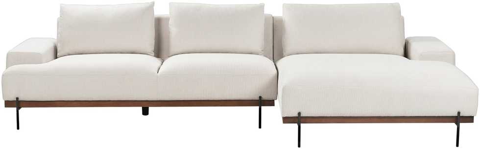Beliani Kampinė sofa 4 asmenims MARIFERD šviesiai smėlio spalvos kairinė