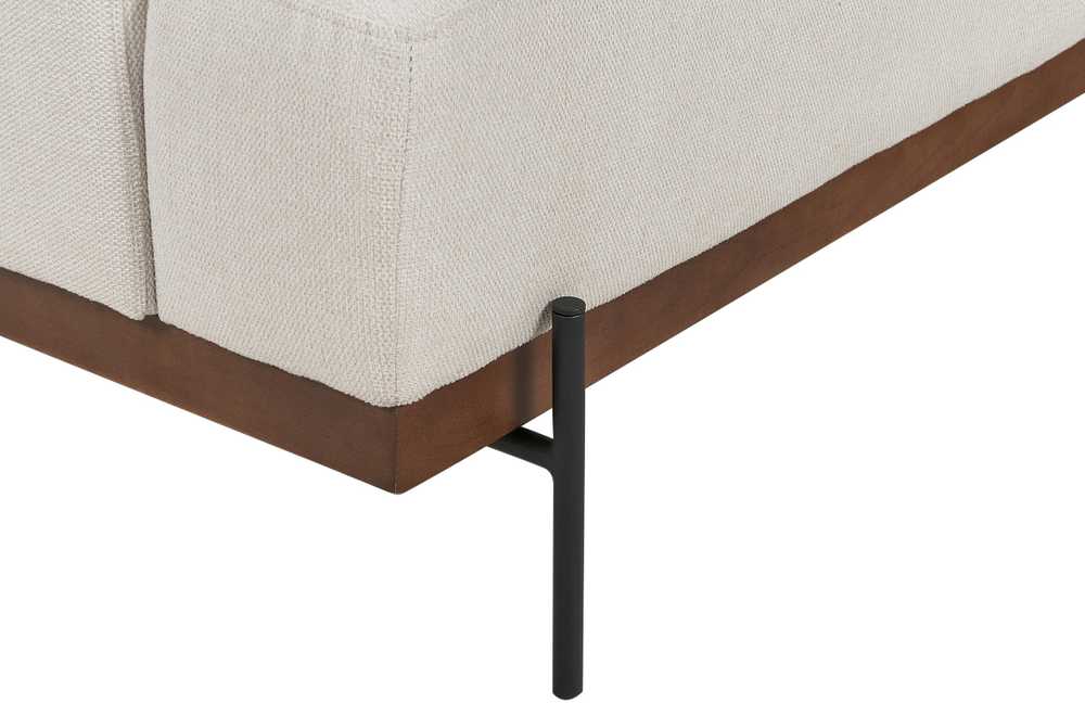 Beliani Kampinė sofa 4 asmenims MARIFERD šviesiai smėlio spalvos kairinė