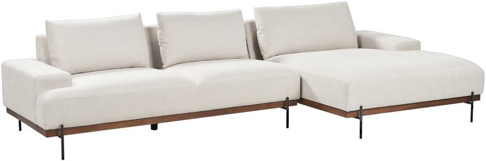 Beliani Kampinė sofa 4 asmenims MARIFERD šviesiai smėlio spalvos kairinė