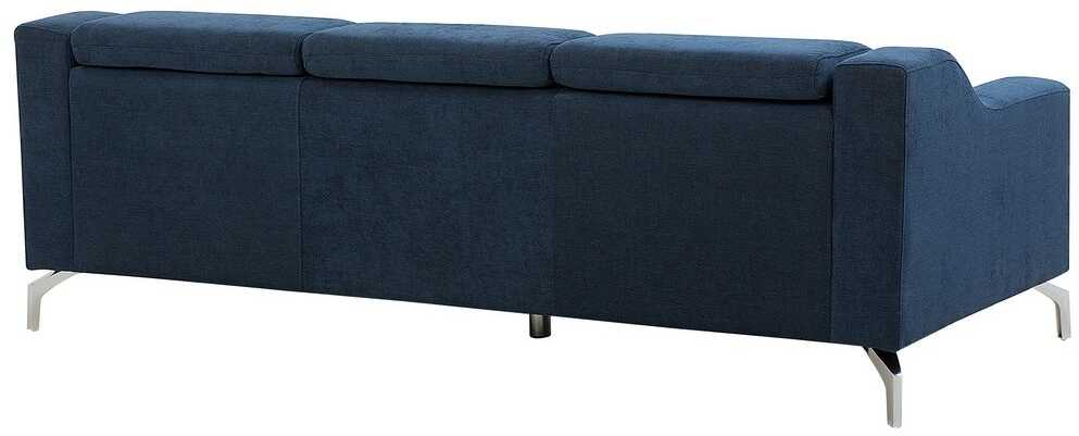 Beliani Keturvietė kampinė sofa GLOSLI tamsiai mėlyna, kairinė
