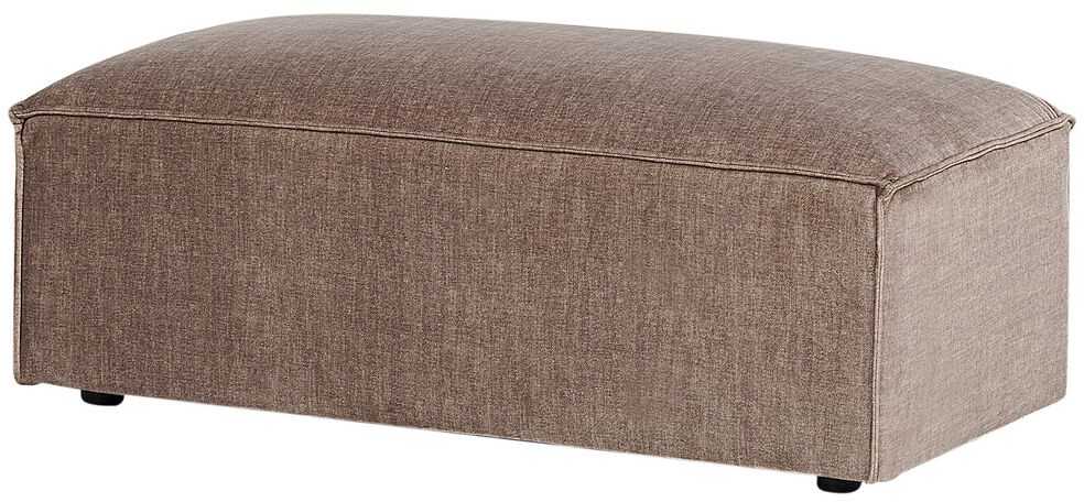 Beliani HELLNAR modulinė kampinė sofa 3 vietų su pufu, šviesiai ruda, kairinė