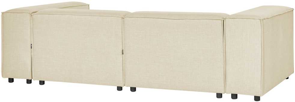 Beliani Modulinė kampinė sofa APRICA, sintetinis linas, smėlio spalvos, dešininė