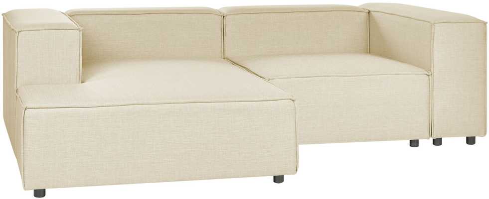 Beliani Modulinė kampinė sofa APRICA, sintetinis linas, smėlio spalvos, dešininė