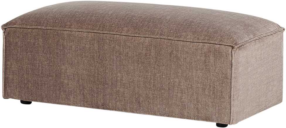 Beliani 3 vietų modulinė kampinė sofa HELLNAR su pufu, šviesiai ruda, dešininė